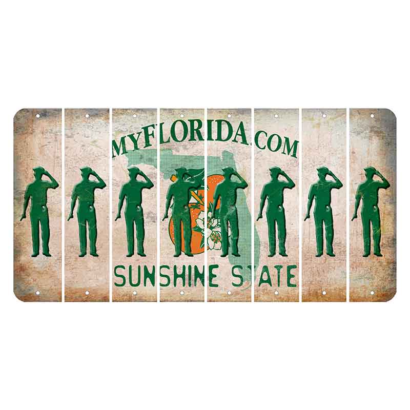 Florida Orange Blossom Cut License Plate Strips (Set of 8)