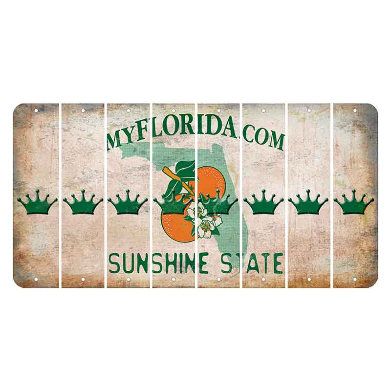 Florida Orange Blossom Cut License Plate Strips (Set of 8) Crown