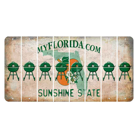 Florida Orange Blossom Cut License Plate Strips (Set of 8)