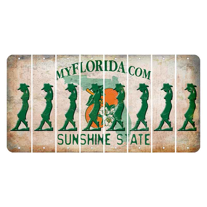 Florida Orange Blossom Cut License Plate Strips (Set of 8)