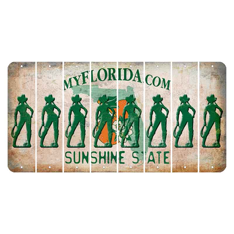 Florida Orange Blossom Cut License Plate Strips (Set of 8)