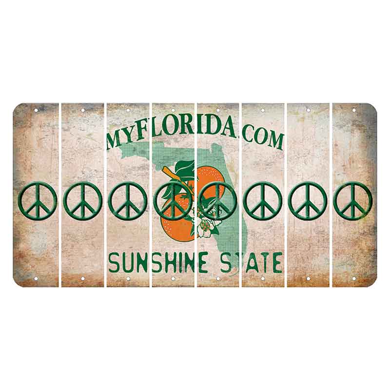 Florida Orange Blossom Cut License Plate Strips (Set of 8)