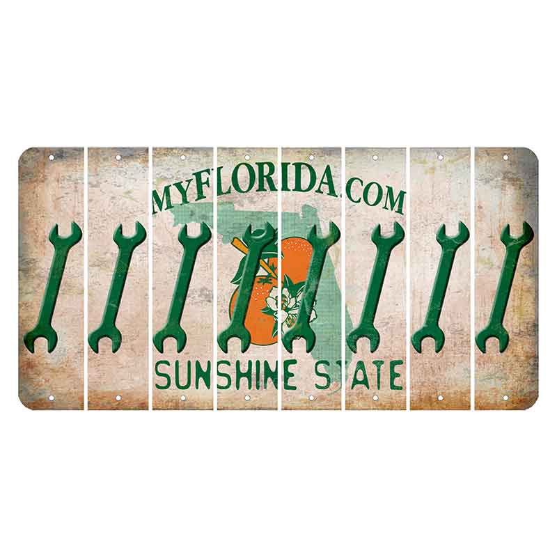 Florida Orange Blossom Cut License Plate Strips (Set of 8)