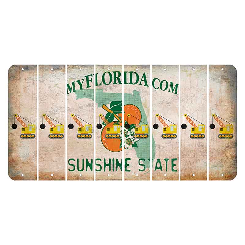 Florida Orange Blossom Cut License Plate Strips (Set of 8)