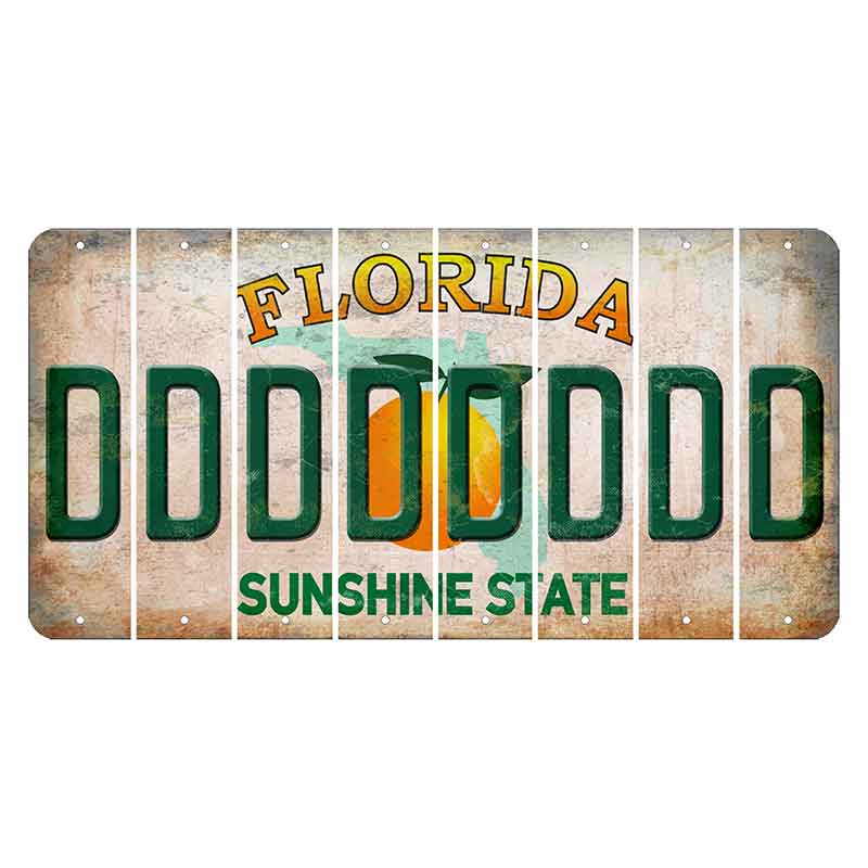 Florida Citrus Orange Cut License Plate Strips (Set of 8)