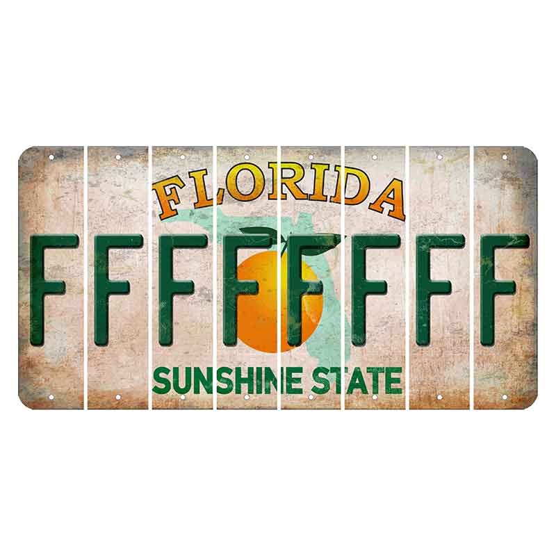 Florida Citrus Orange Cut License Plate Strips (Set of 8)