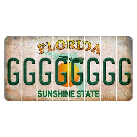 Florida Citrus Orange Cut License Plate Strips (Set of 8)