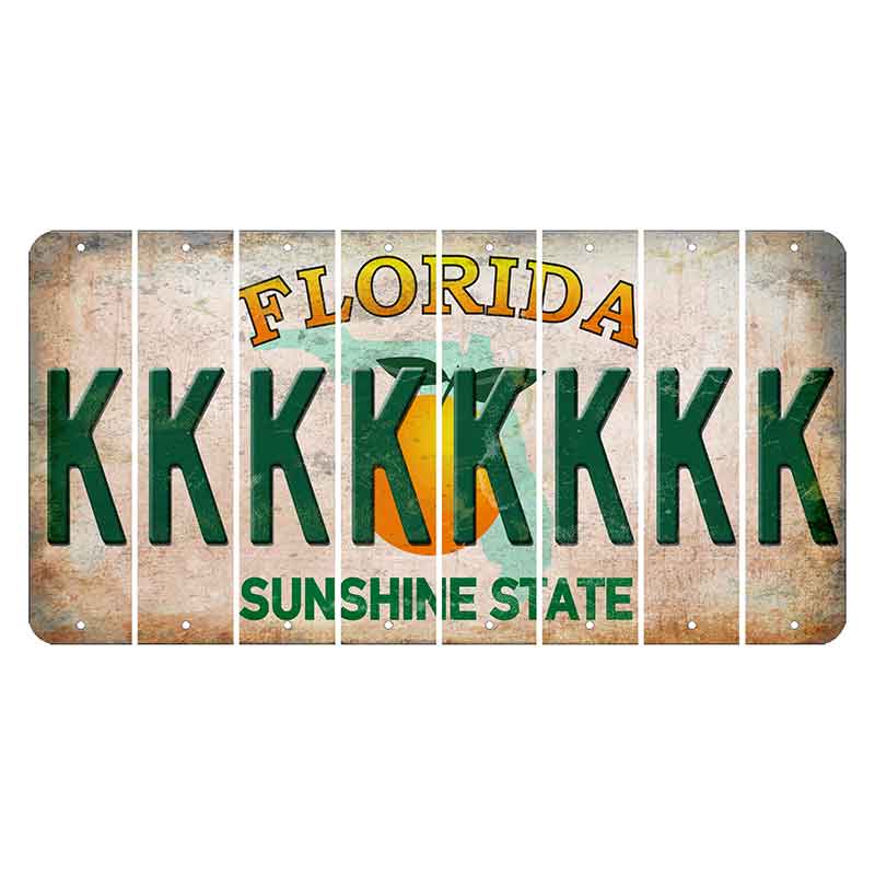 Florida Citrus Orange Cut License Plate Strips (Set of 8)