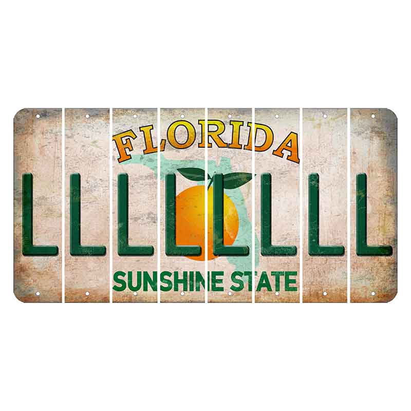 Florida Citrus Orange Cut License Plate Strips (Set of 8)