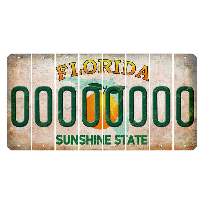 Florida Citrus Orange Cut License Plate Strips (Set of 8)