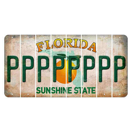 Florida Citrus Orange Cut License Plate Strips (Set of 8)