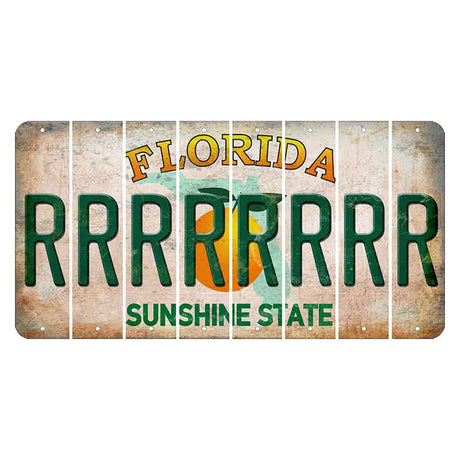 Florida Citrus Orange Cut License Plate Strips (Set of 8)