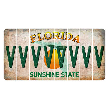 Florida Citrus Orange Cut License Plate Strips (Set of 8)