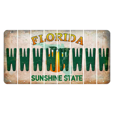 Florida Citrus Orange Cut License Plate Strips (Set of 8)