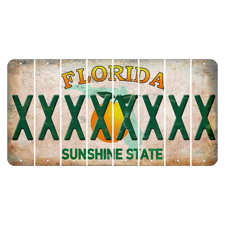 Florida Citrus Orange Cut License Plate Strips (Set of 8)