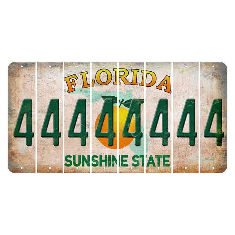 Florida Citrus Orange Cut License Plate Strips (Set of 8)