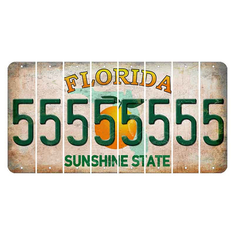 Florida Citrus Orange Cut License Plate Strips (Set of 8)