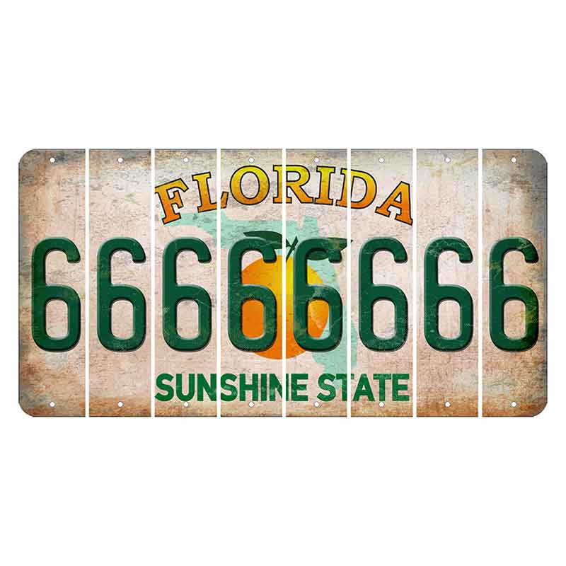 Florida Citrus Orange Cut License Plate Strips (Set of 8)