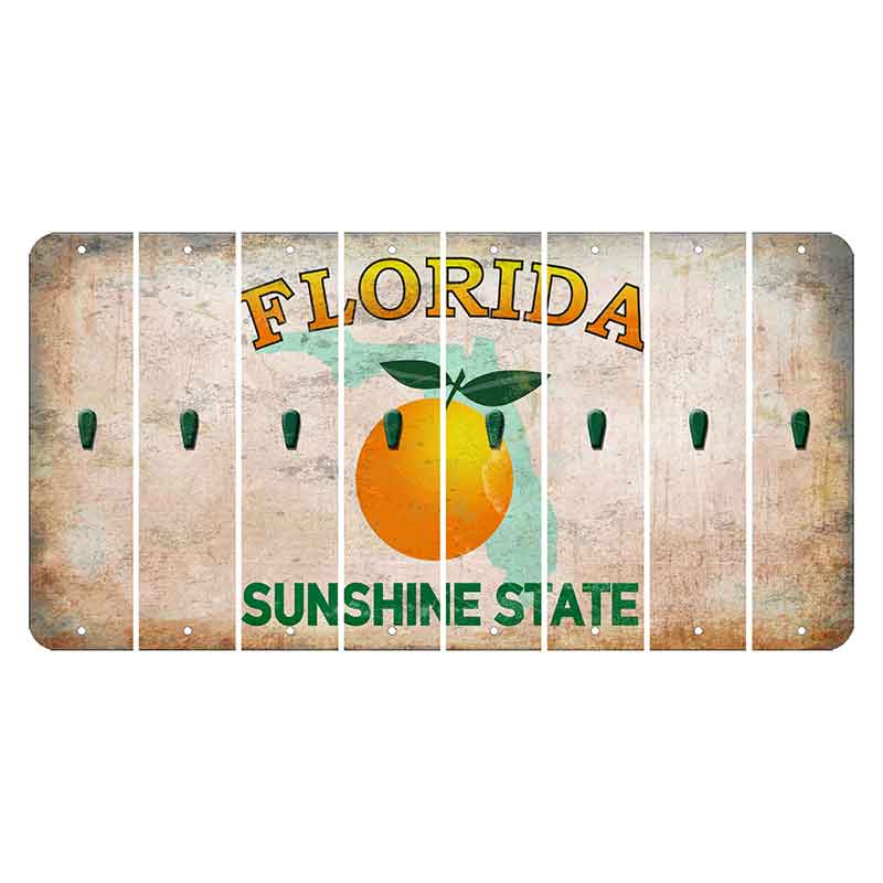 Florida Citrus Orange Cut License Plate Strips (Set of 8)