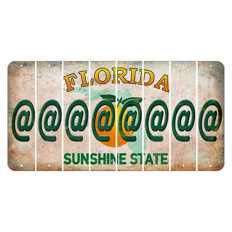 Florida Citrus Orange Cut License Plate Strips (Set of 8)