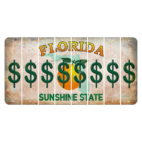 Florida Citrus Orange Cut License Plate Strips (Set of 8)