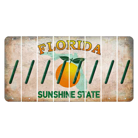 Florida Citrus Orange Cut License Plate Strips (Set of 8)