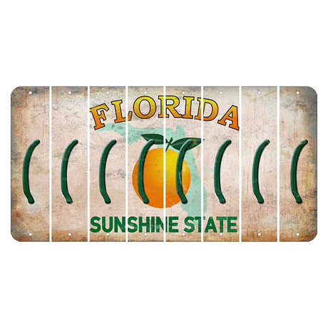 Florida Citrus Orange Cut License Plate Strips (Set of 8)