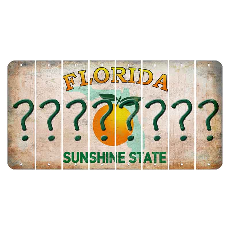 Florida Citrus Orange Cut License Plate Strips (Set of 8)