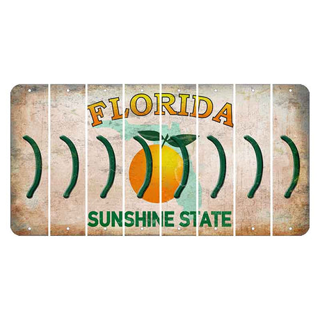 Florida Citrus Orange Cut License Plate Strips (Set of 8)