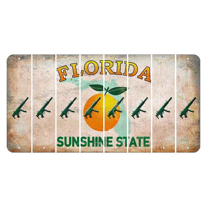 Florida Citrus Orange Cut License Plate Strips (Set of 8)