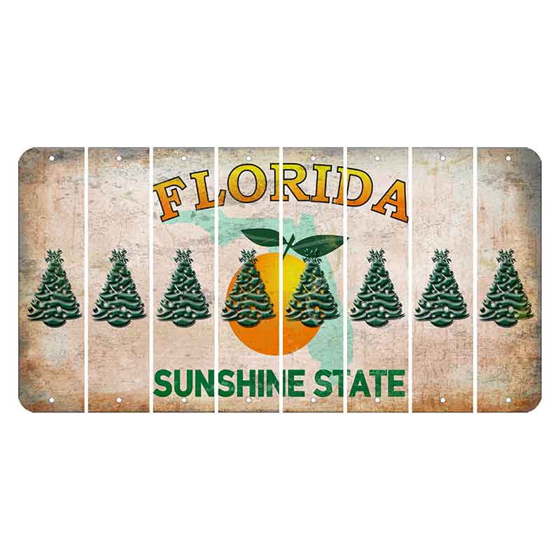 Florida Citrus Orange Cut License Plate Strips (Set of 8)