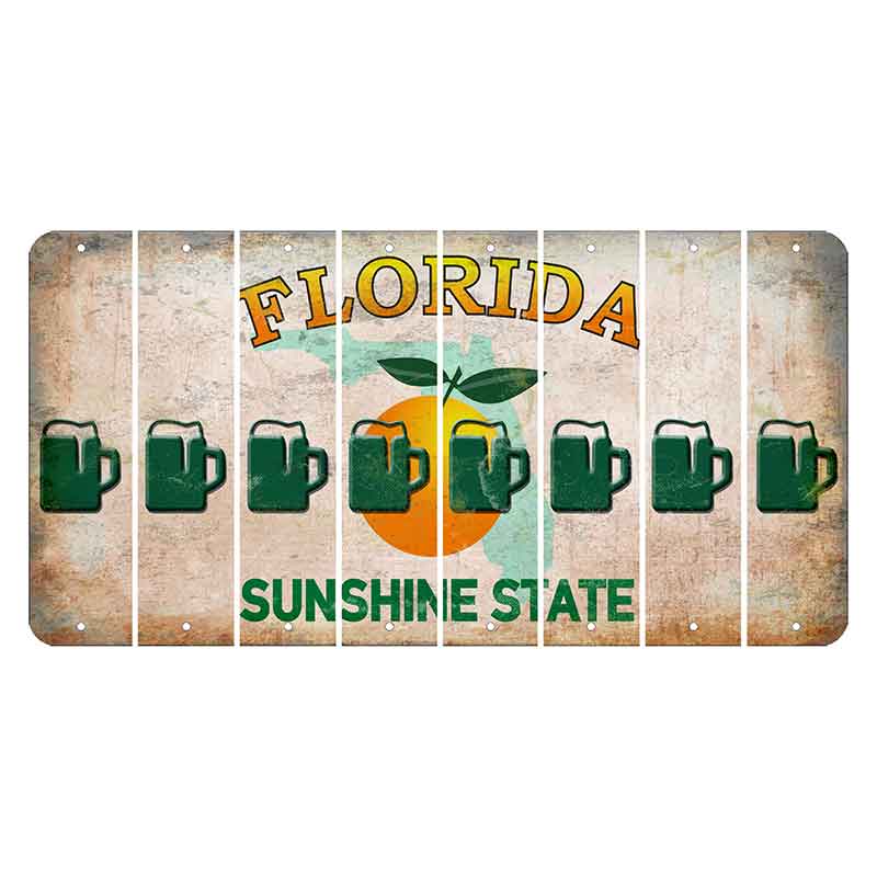 Florida Citrus Orange Cut License Plate Strips (Set of 8)