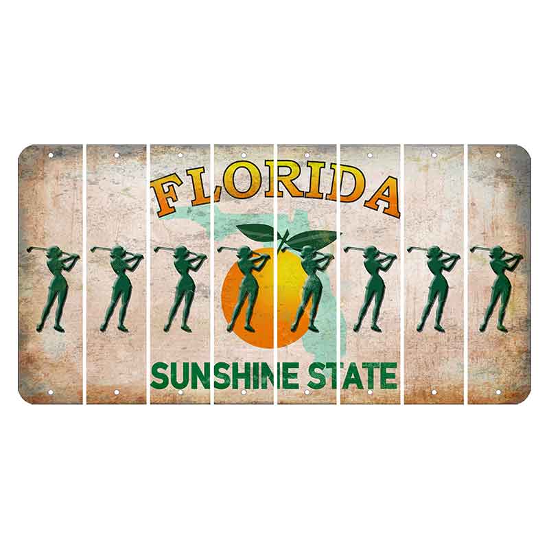 Florida Citrus Orange Cut License Plate Strips (Set of 8)