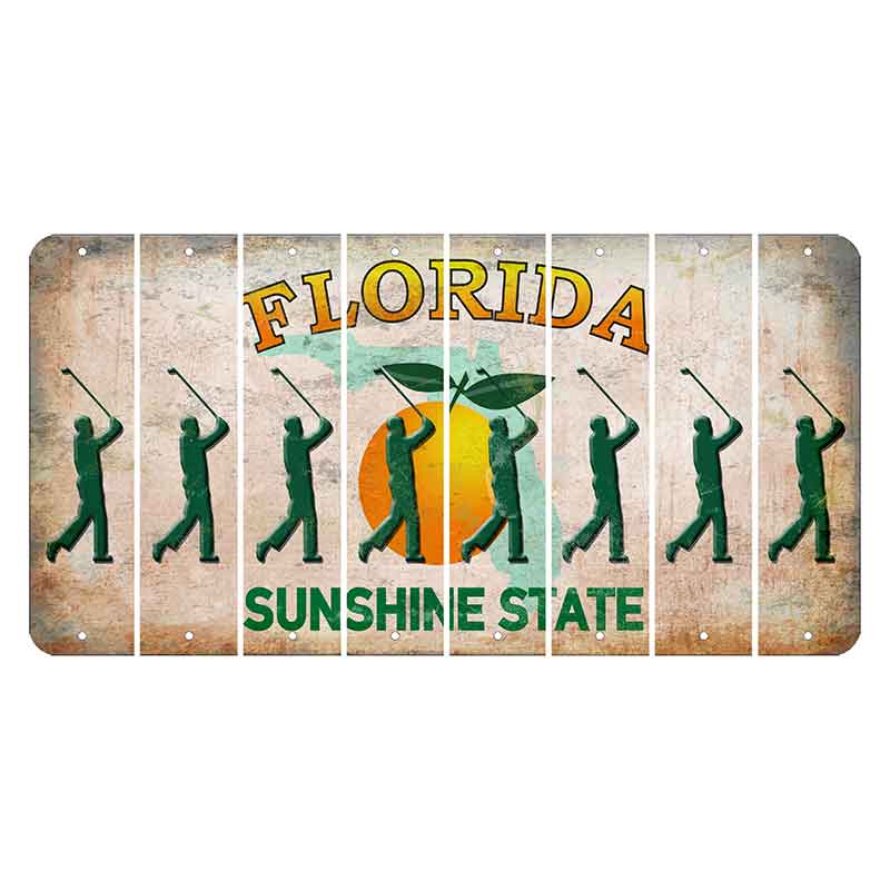 Florida Citrus Orange Cut License Plate Strips (Set of 8)