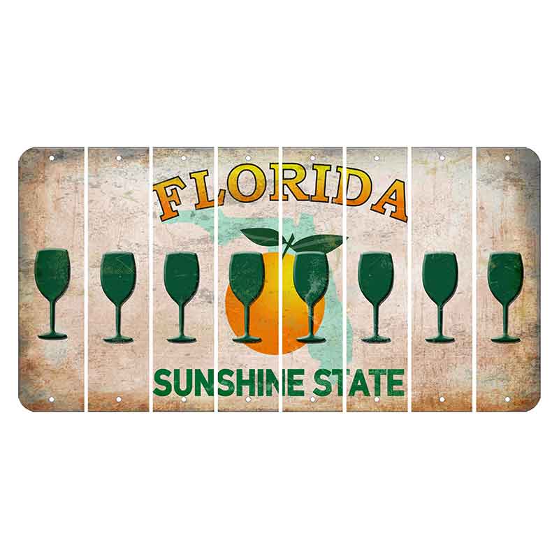 Florida Citrus Orange Cut License Plate Strips (Set of 8)