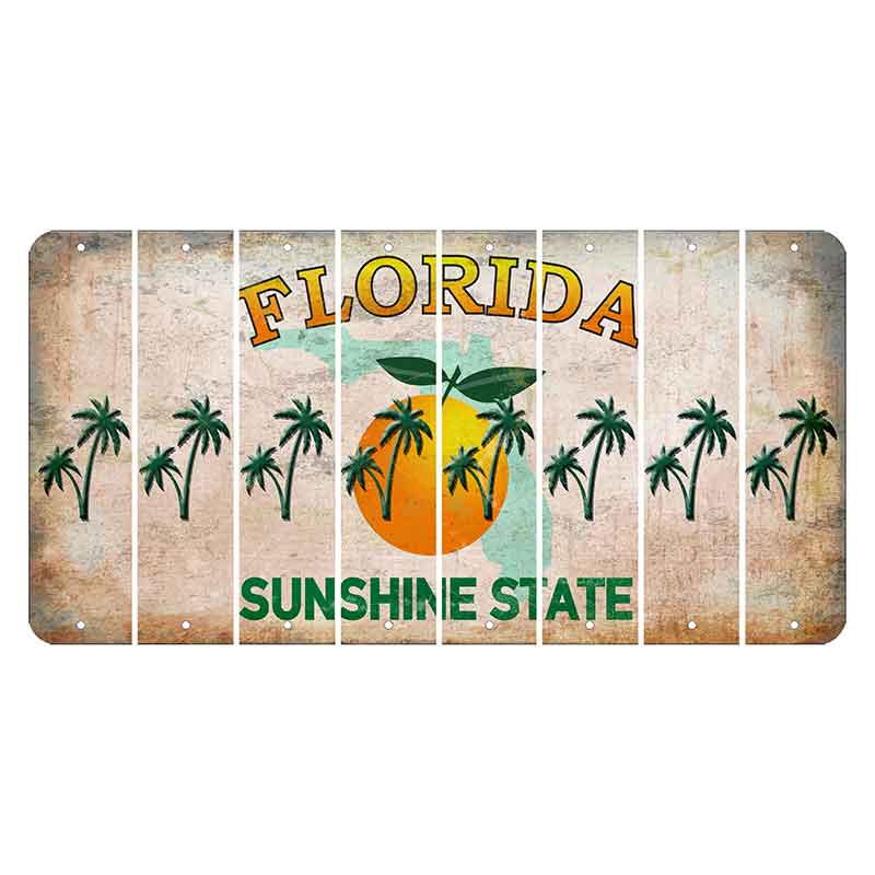 Florida Citrus Orange Cut License Plate Strips (Set of 8)