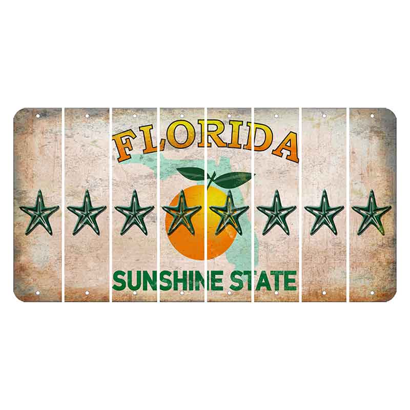 Florida Citrus Orange Cut License Plate Strips (Set of 8) Star Fish