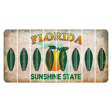 Florida Citrus Orange Cut License Plate Strips (Set of 8)