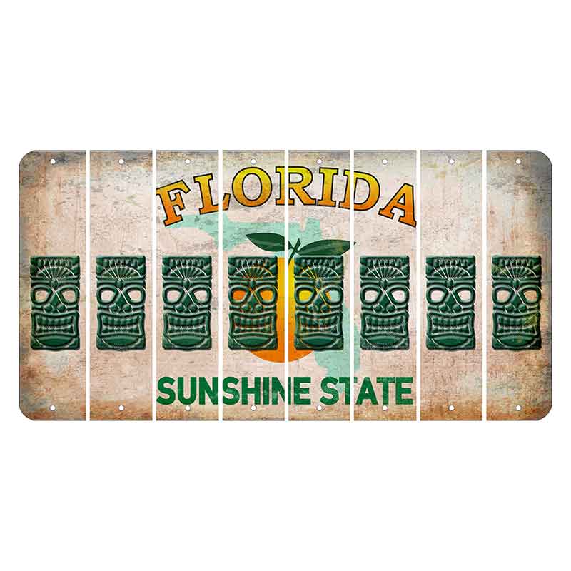 Florida Citrus Orange Cut License Plate Strips (Set of 8) Tiki