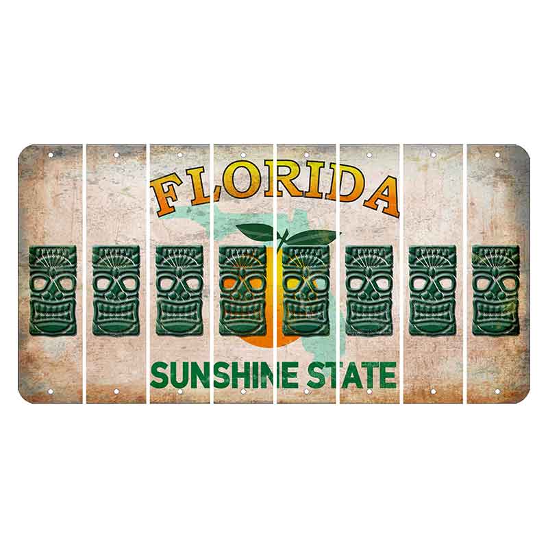 Florida Citrus Orange Cut License Plate Strips (Set of 8)