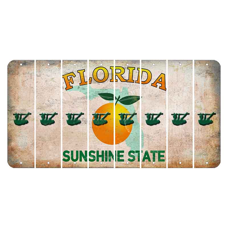Florida Citrus Orange Cut License Plate Strips (Set of 8) Sloth
