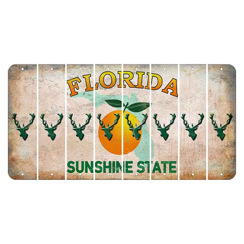 Florida Citrus Orange Cut License Plate Strips (Set of 8) Elk
