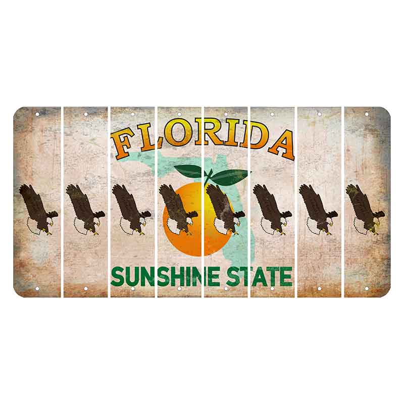 Florida Citrus Orange Cut License Plate Strips (Set of 8)