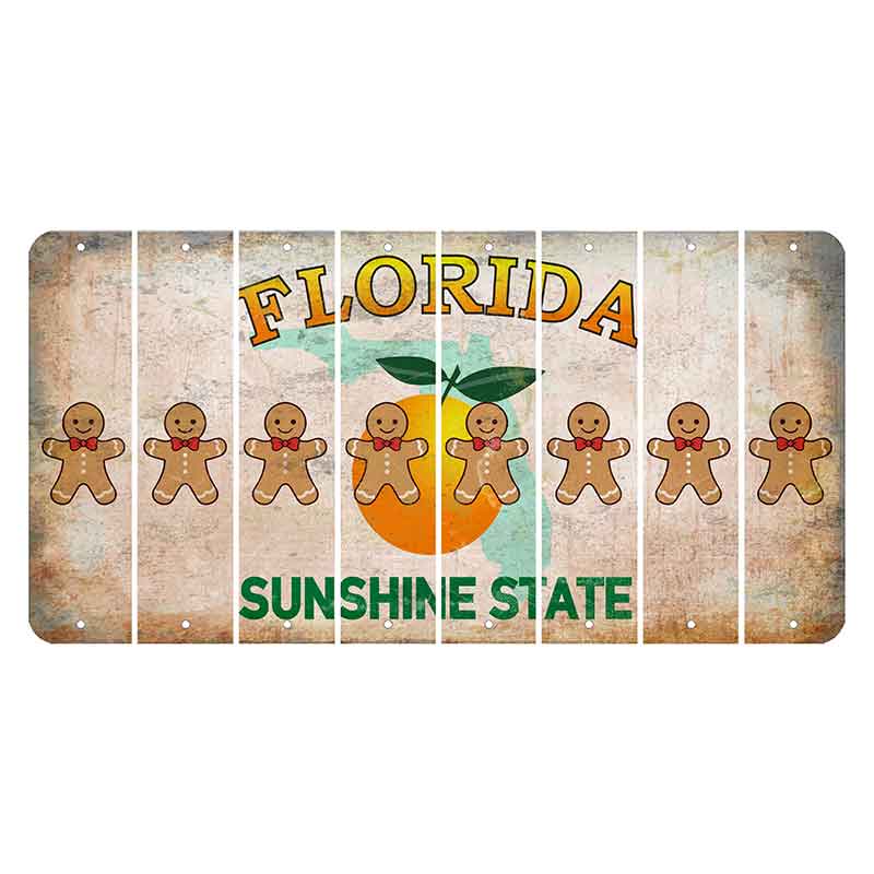 Florida Citrus Orange Cut License Plate Strips (Set of 8)