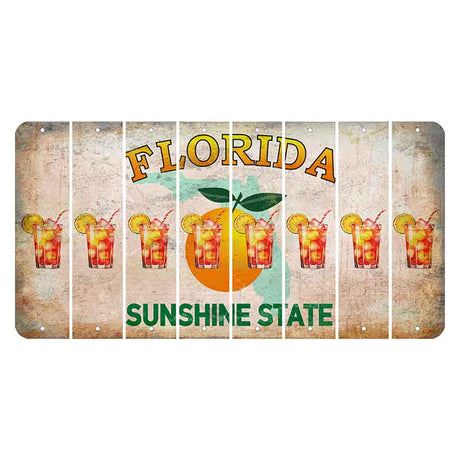 Florida Citrus Orange Cut License Plate Strips (Set of 8)