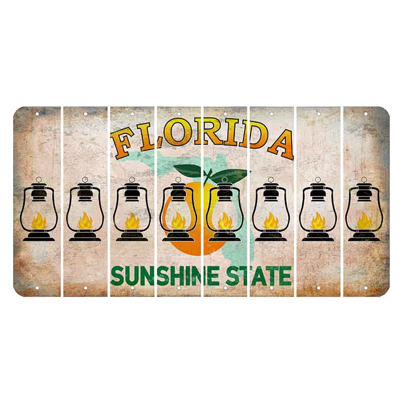 Florida Citrus Orange Cut License Plate Strips (Set of 8)