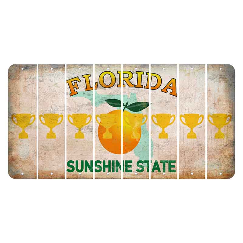 Florida Citrus Orange Cut License Plate Strips (Set of 8)