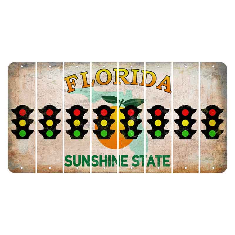 Florida Citrus Orange Cut License Plate Strips (Set of 8)