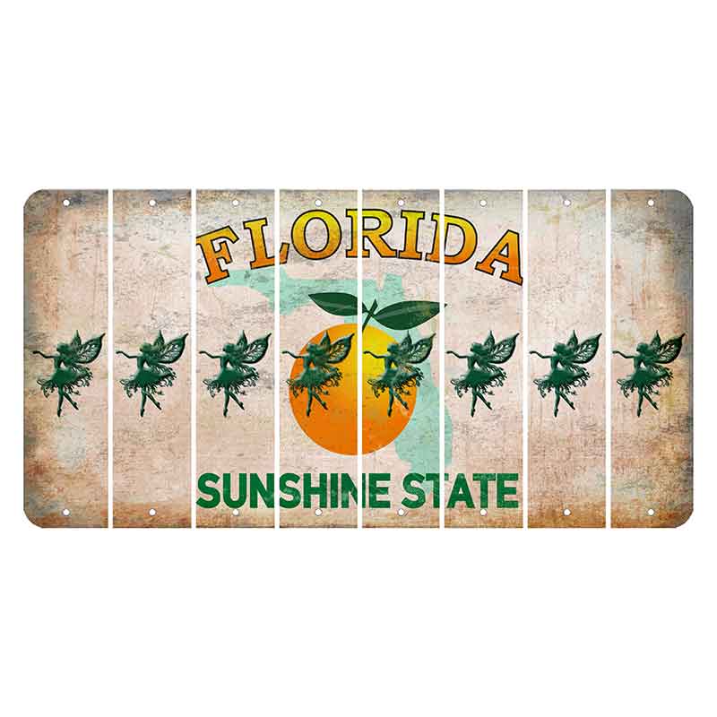 Florida Citrus Orange Cut License Plate Strips (Set of 8)