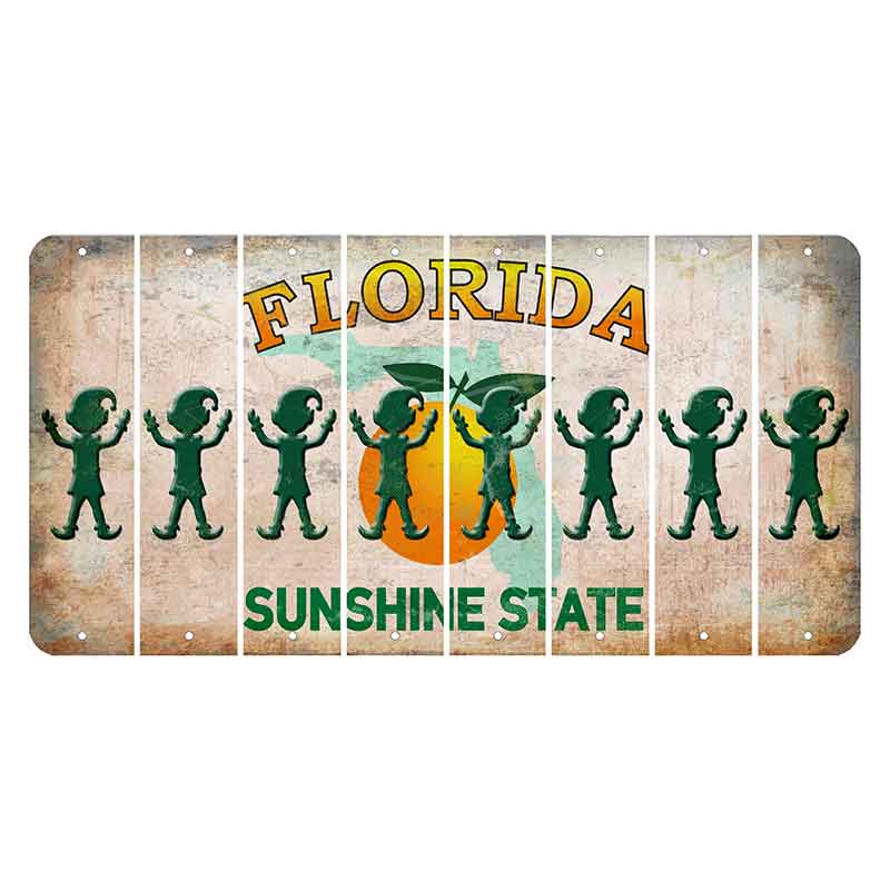 Florida Citrus Orange Cut License Plate Strips (Set of 8) Elf